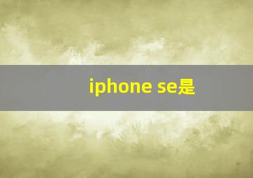 iphone se是